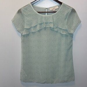 - "NWT"‎ LOFT Polka Dot Patterned Blouse -Size XS Baby Blue
